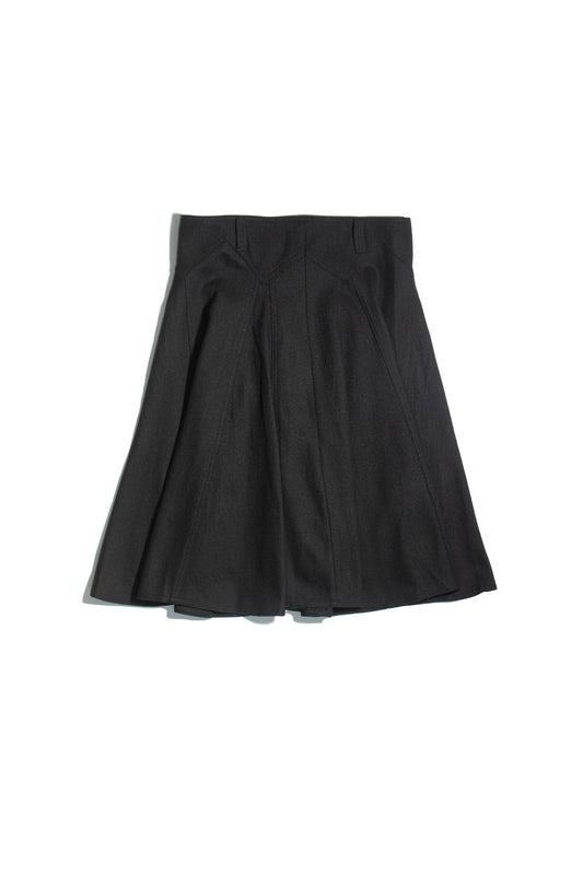 Structured Black Paneled Skirt