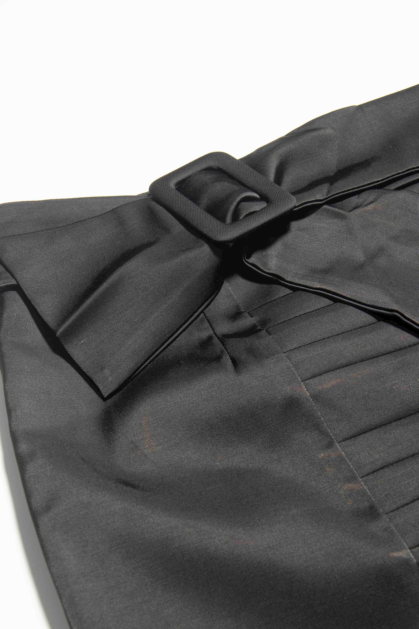 Pleated Belted Pencil Skirt