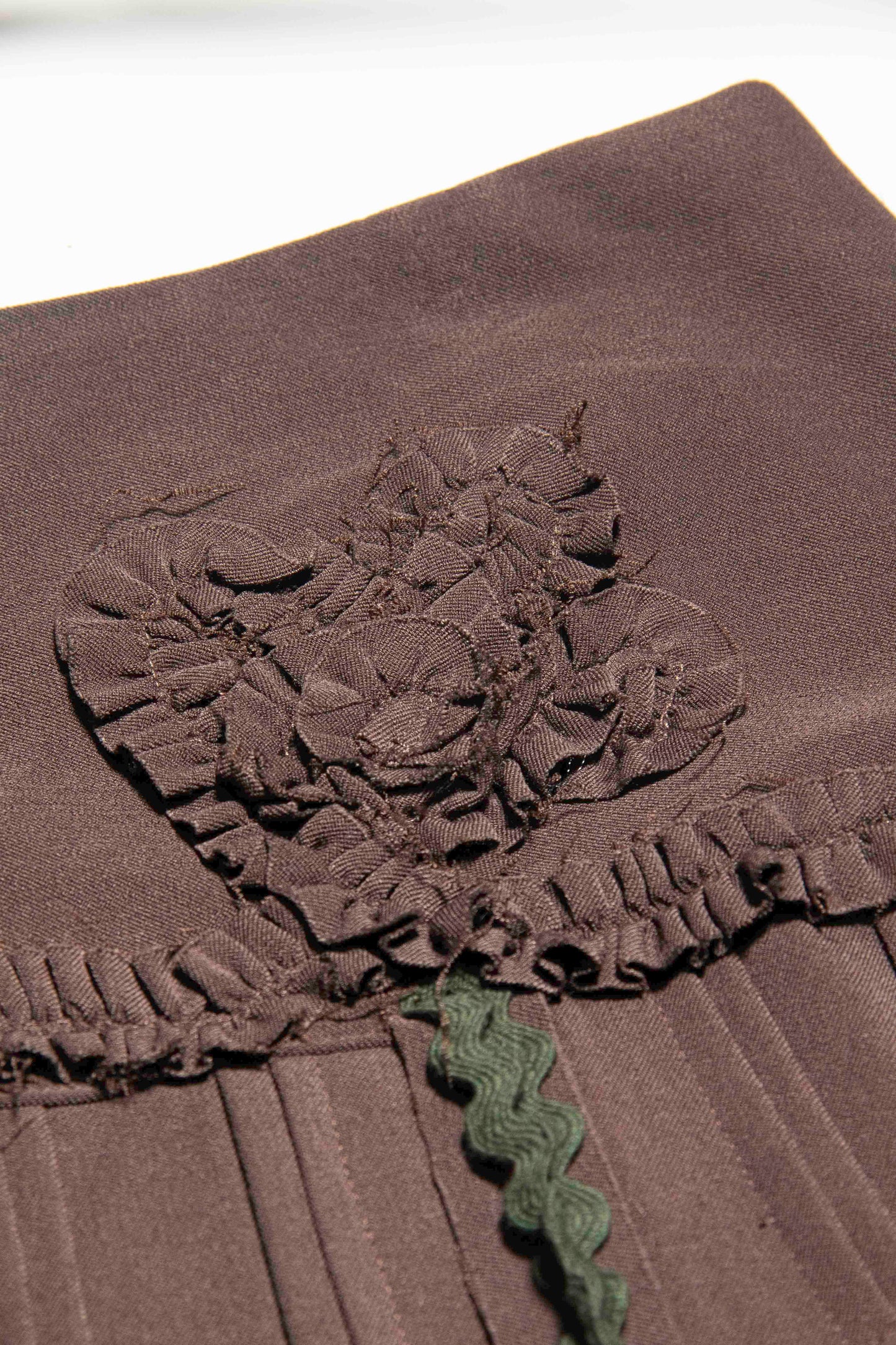 Rosette Ruffle Pleated Skirt