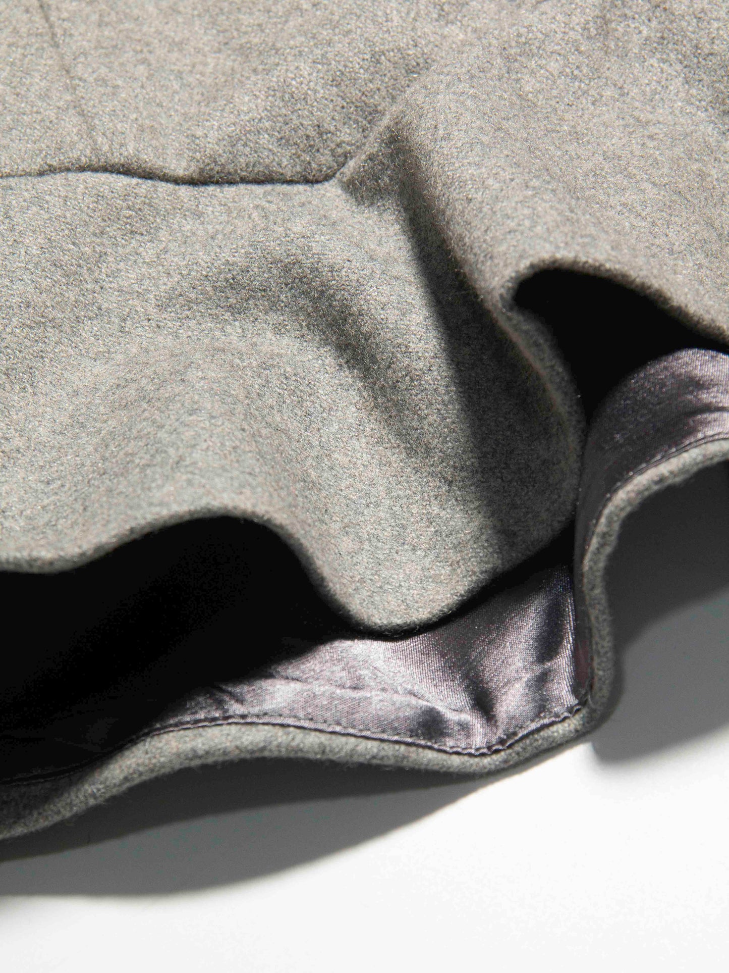 Structured Ruffle Hem Wool-Like Skirt