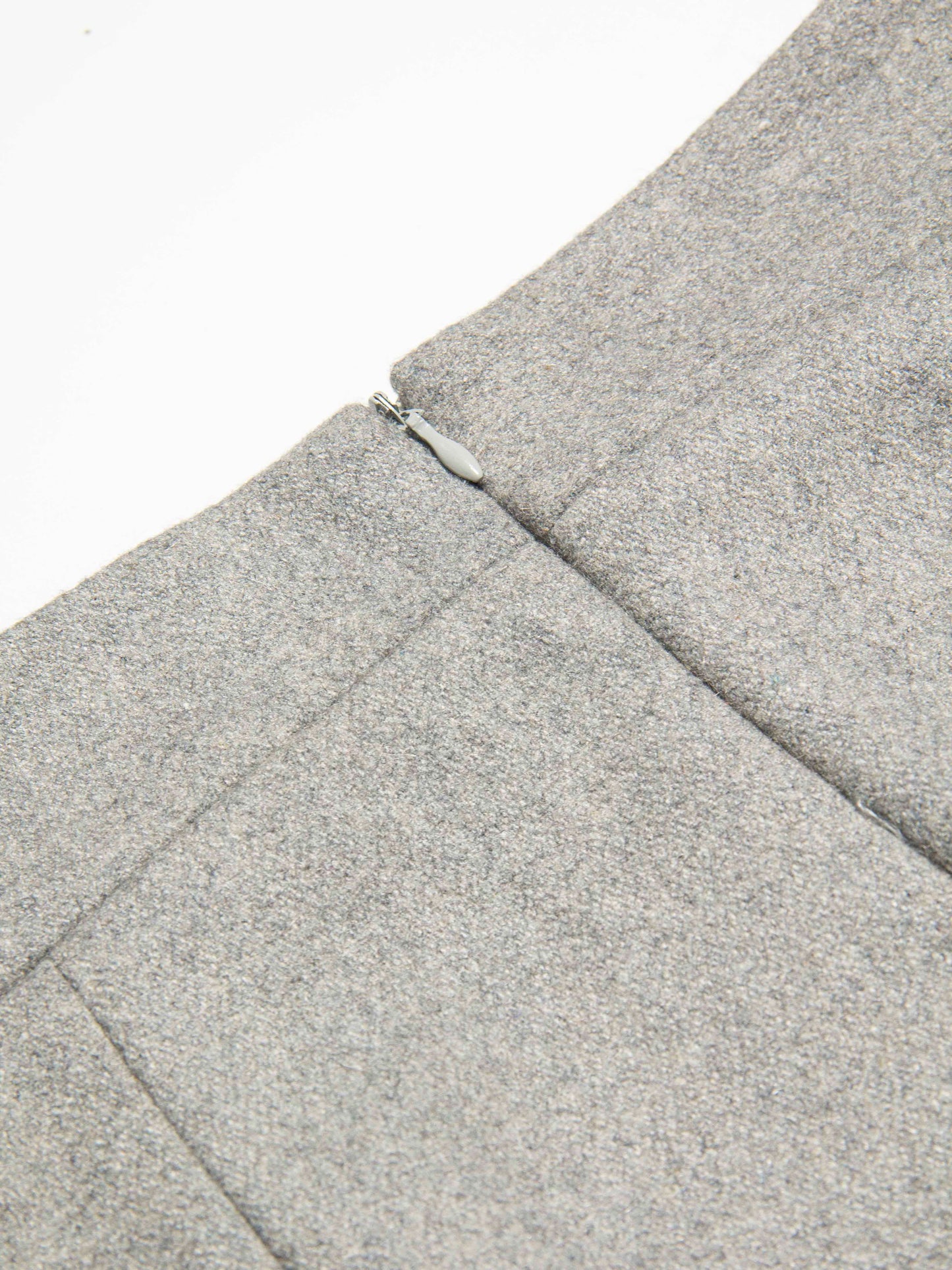 Structured Ruffle Hem Wool-Like Skirt