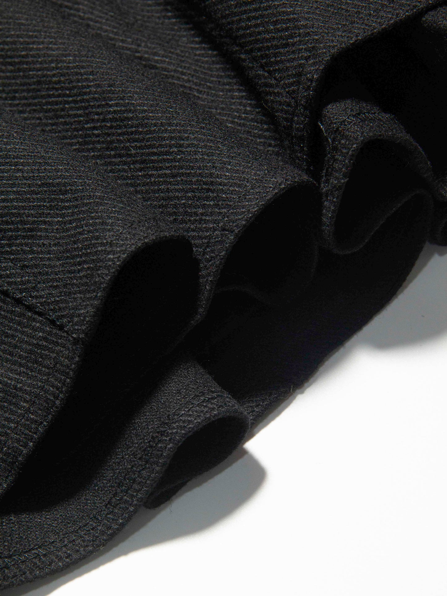 Structured Black Paneled Skirt