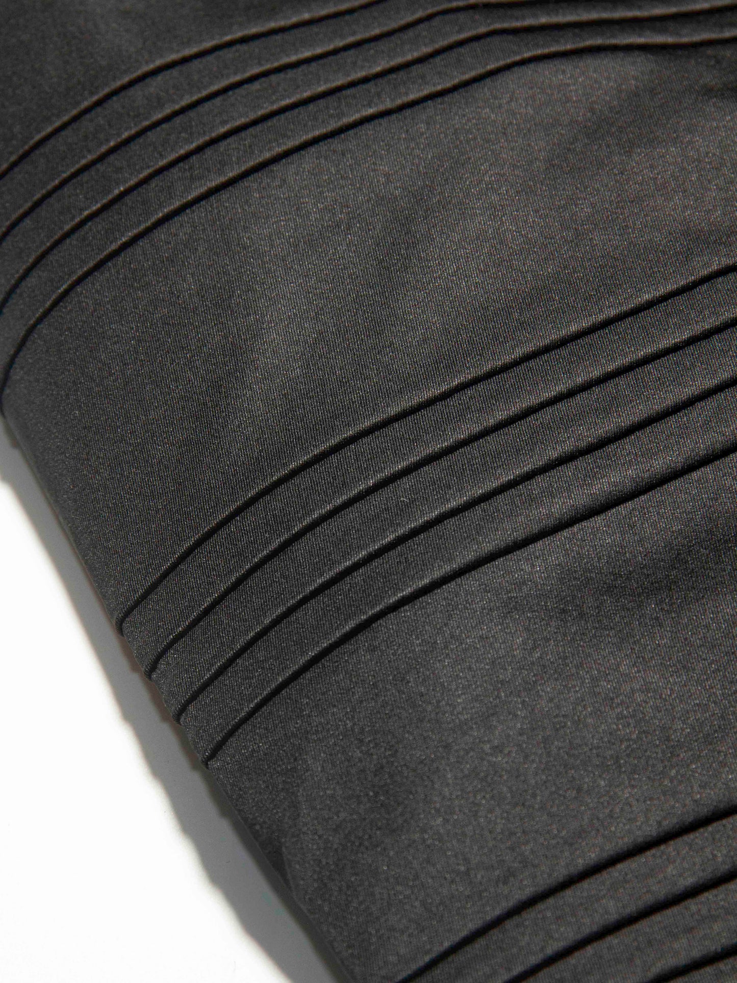 Structured Pleat Detail Black Skirt