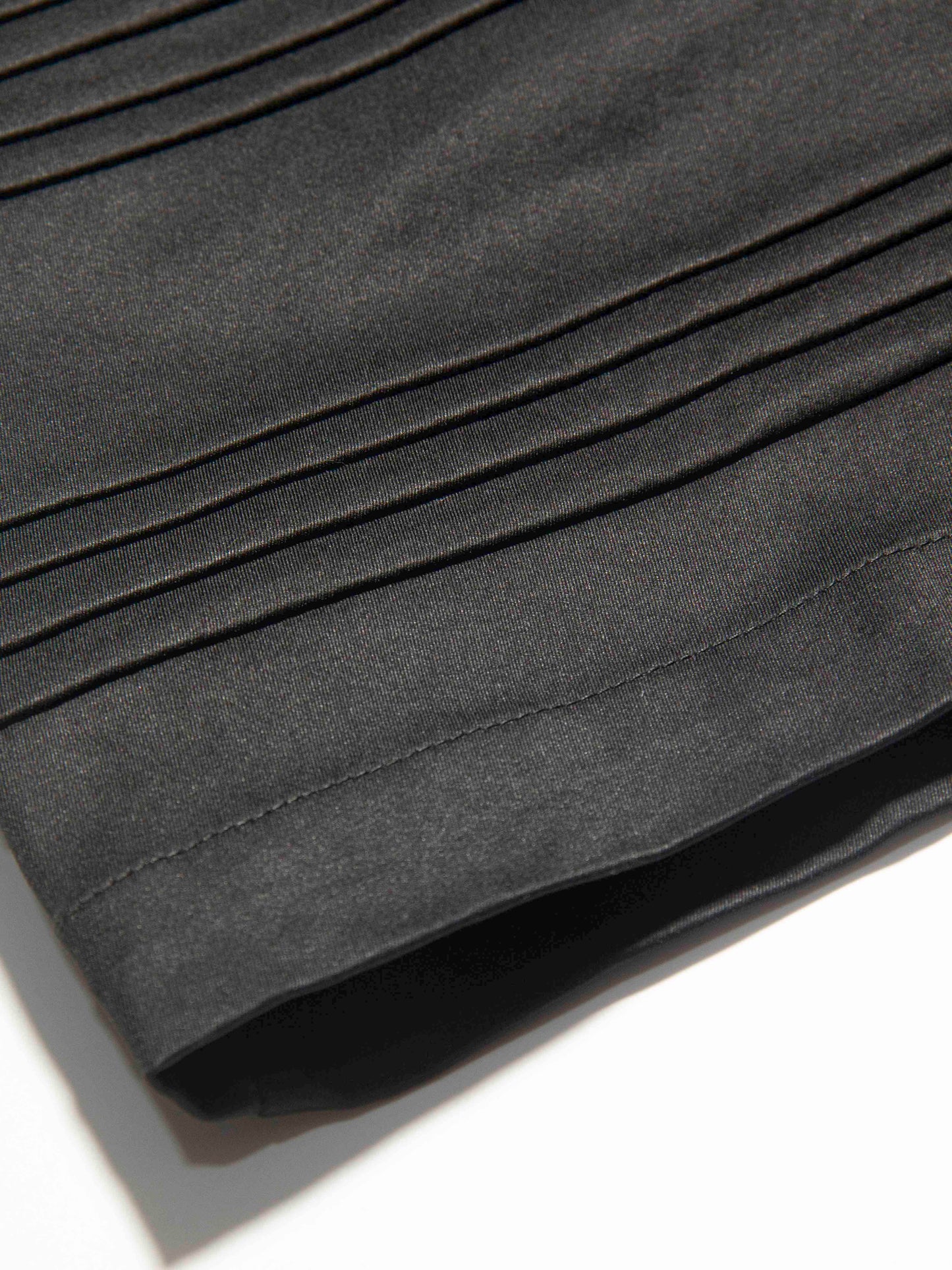 Structured Pleat Detail Black Skirt
