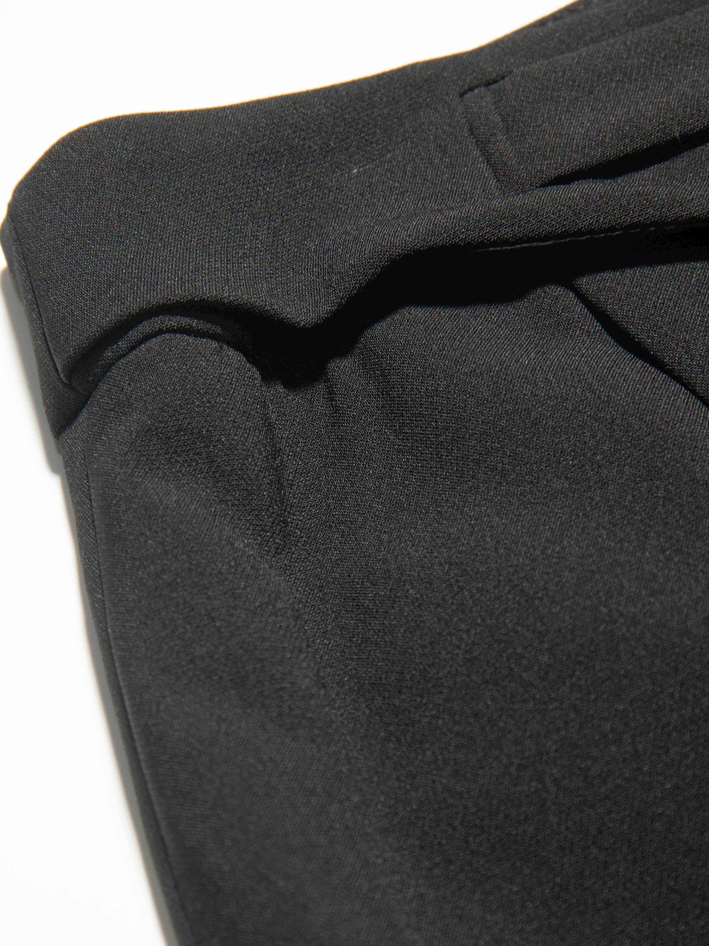 Black Overlap Mini Skirt with Gold Buckle Detail