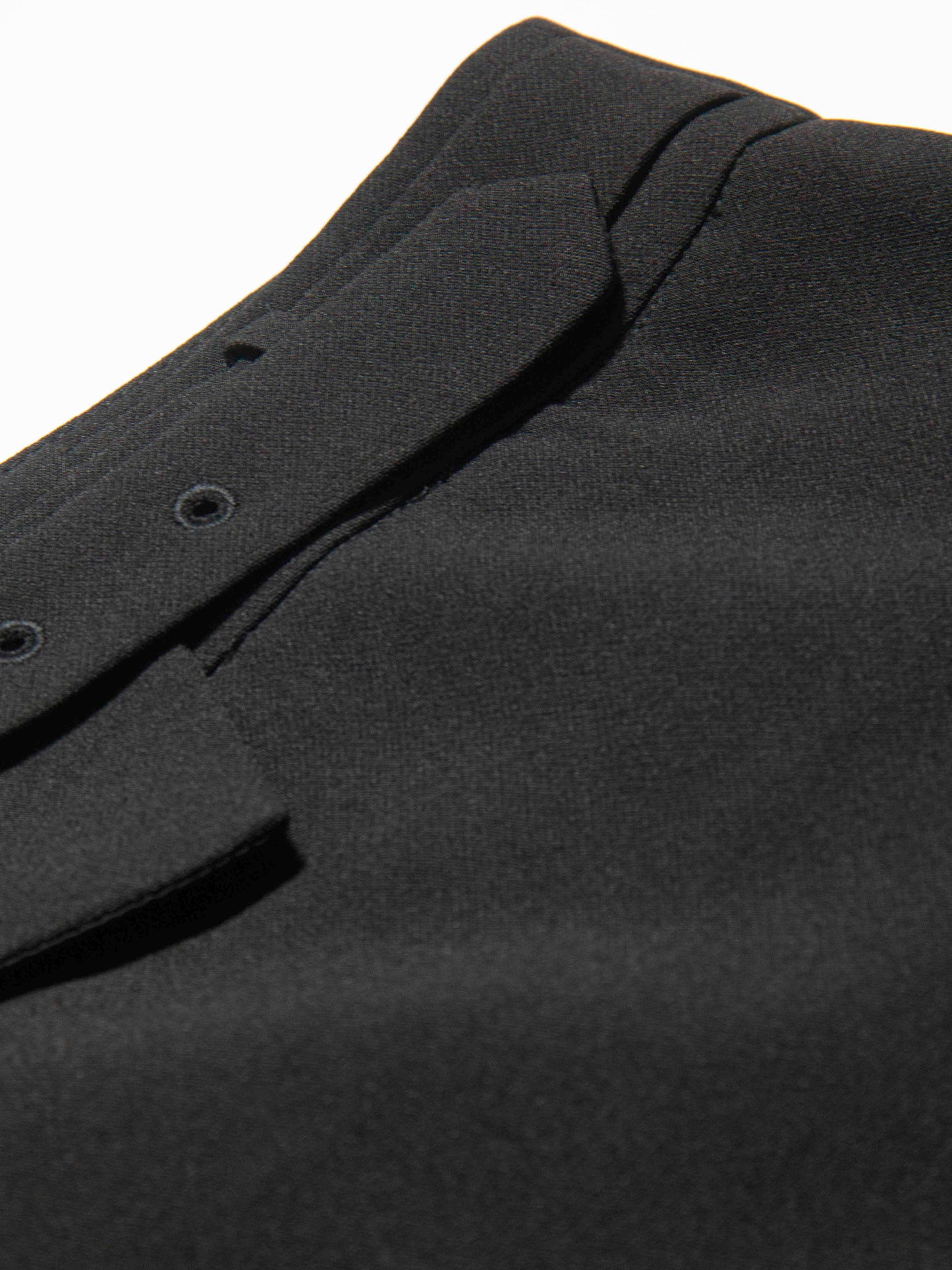 Black Overlap Mini Skirt with Gold Buckle Detail