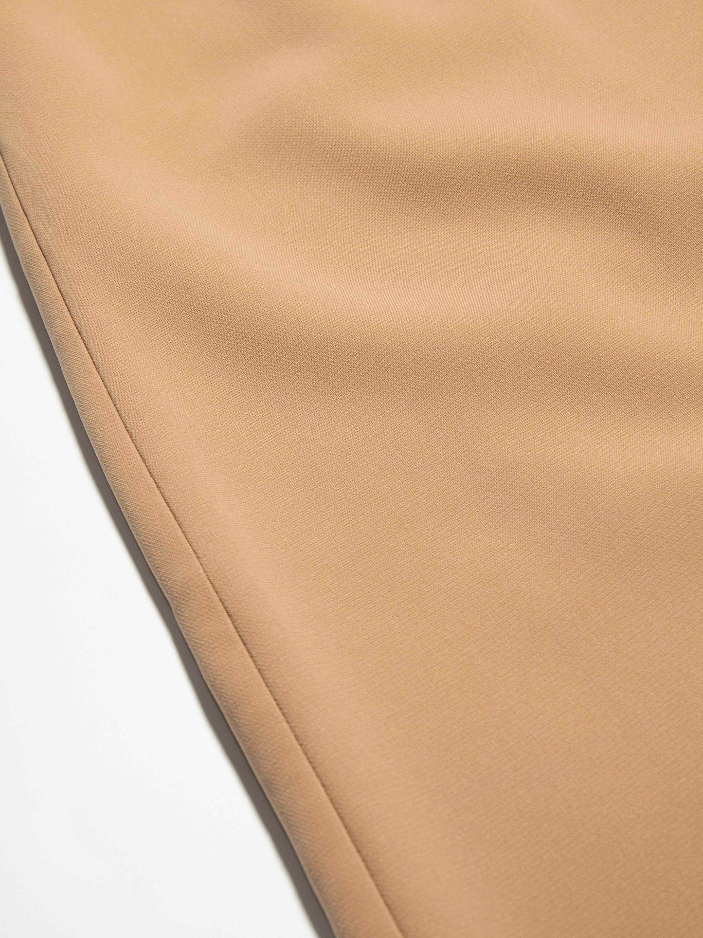 Beige Overlap Skirt with Gold Square Buttons
