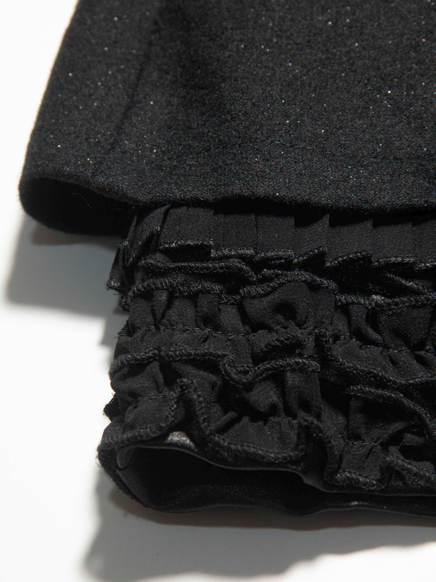 Textured Overlay Black Mini Skirt
