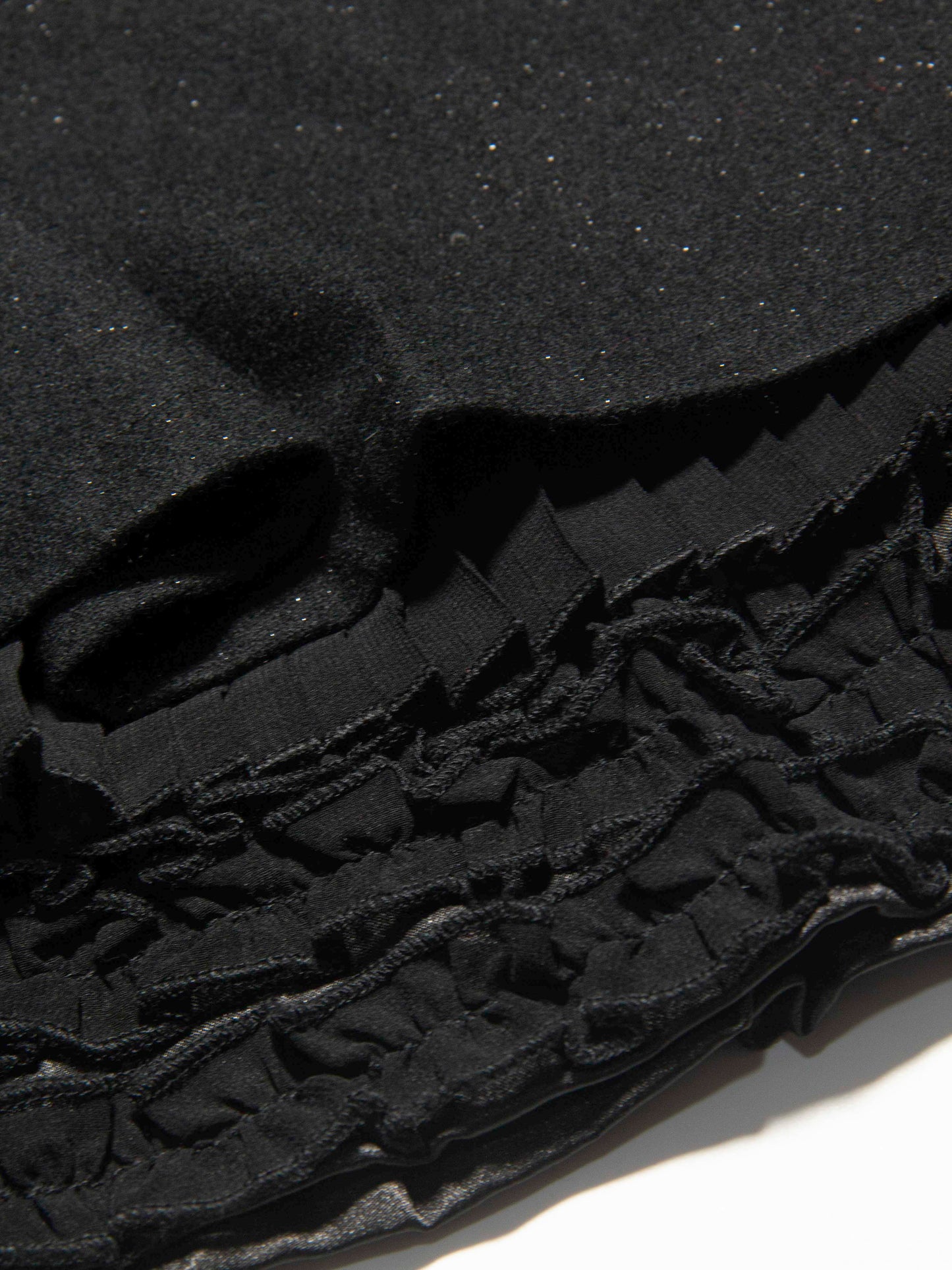 Textured Overlay Black Mini Skirt