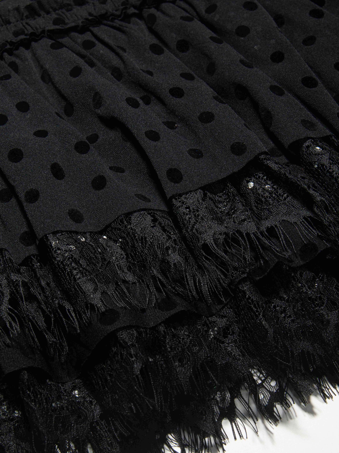 Dot & Fringe Flounce Skirt
