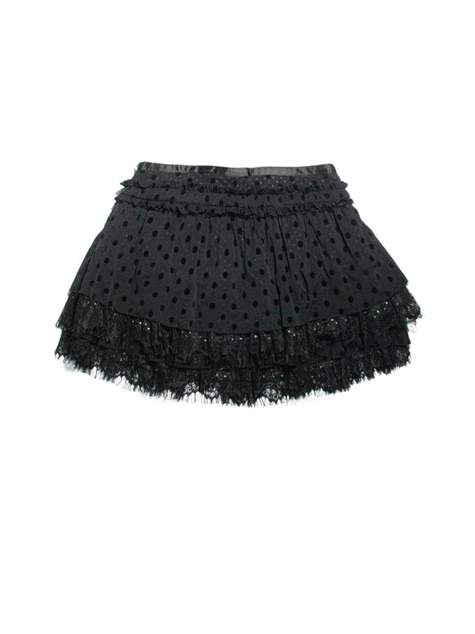 Dot & Fringe Flounce Skirt