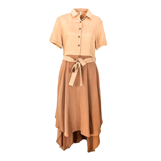 Earthen Hues Pocketed Midi Dress