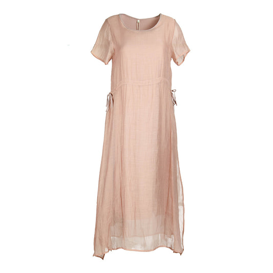 Sun-Kissed Drawstring Midi Dress