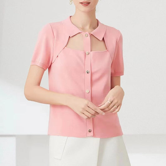 Chic Button-Up Knit Top