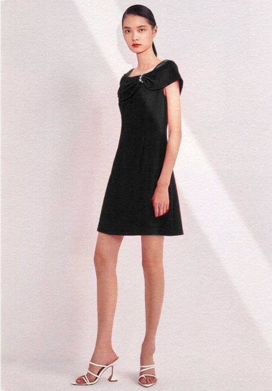 Pearl Bow Mini Dress