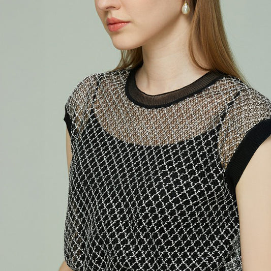 Elegant Mesh Knit Top