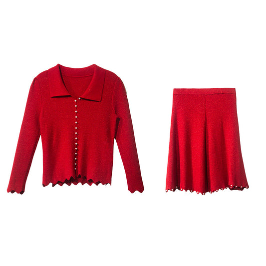 Pearl Trim Knitted Coordinates