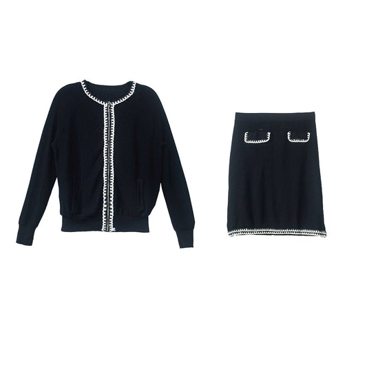Black and White Elegance Knitted Coordinates