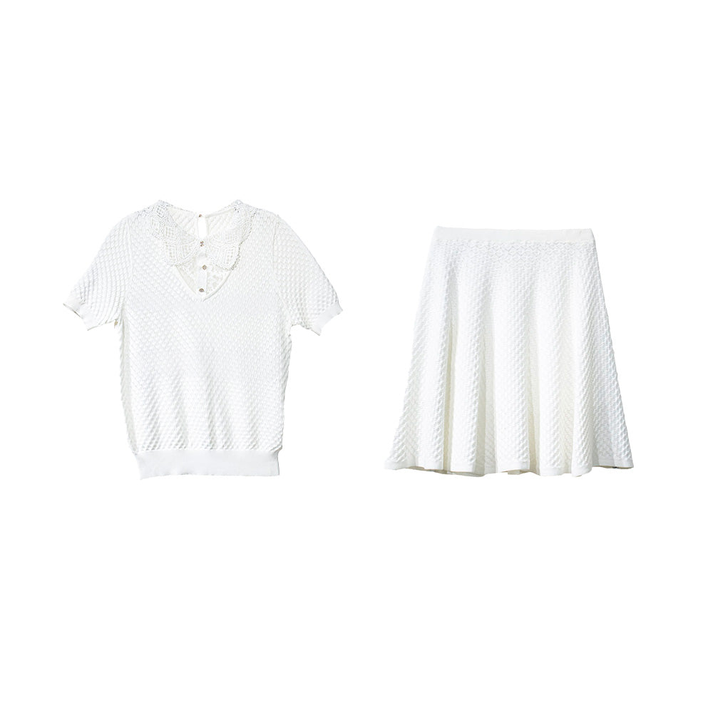 Soft White Knitted Coordinates
