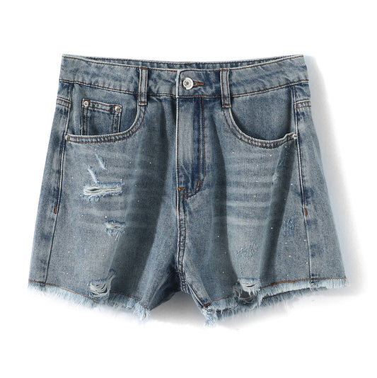 Distressed Denim Charm Shorts